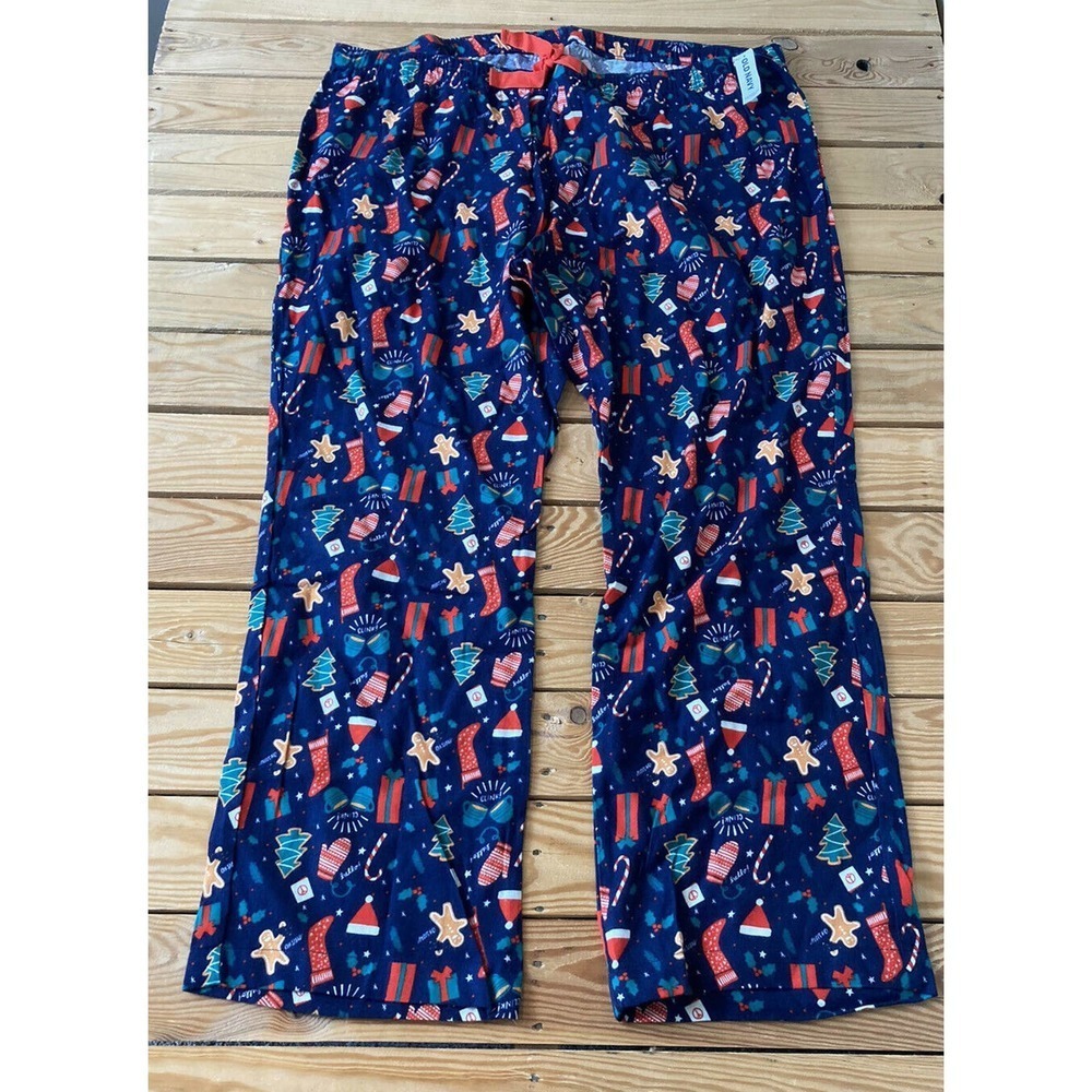 Old Navy Women’s Navy Christmas Prints Pull On Pajama Pants Plus Size 2XL